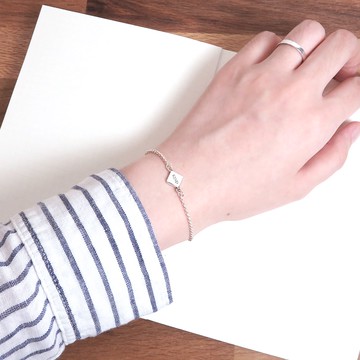 ART64 極簡方形 雙圈款 客製化刻字 925純銀女生手鍊