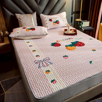 冰絲乳膠涼席三件套夏季家用折疊可水洗學生宿舍單人空調軟草席子