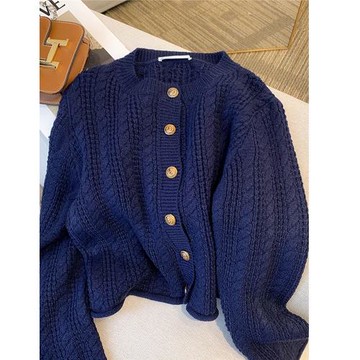 法式復古高級感毛衣女寬松加厚2025年秋冬新款百搭慵懶風減齡上衣