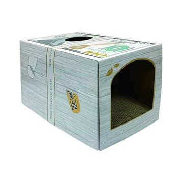 【2入組】iCat 寵喵樂-組合式鈔票造型貓抓屋 (QQ52327)(送iCat 寵喵樂-CAT STICK木天蓼棒 (牛奶/薄荷) *1盒  隨機出貨)