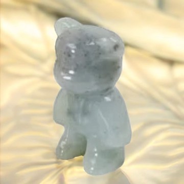 【熊熊玉見你】飄花翡翠可愛小熊擺飾 | 天然緬甸玉翡翠A貨|送禮