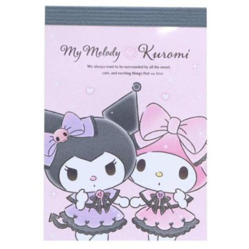 小禮堂 Sanrio 三麗鷗 美樂蒂 酷洛米 迷你便條本 (粉緞帶洋裝款)