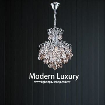 金屬鍍鉻水晶珠造型吊燈 F94-19-30472