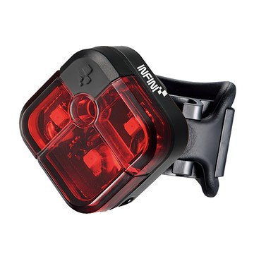 台灣 INFINI 3LED 紅色安全後燈 2種模式(閃爍/恆亮) 可夾在腰帶或包上  黑色 + 紅色  1個