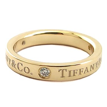 九八成新展示品-TIFFANY 18K玫瑰金-鑲三顆鑽刻字經典婚戒