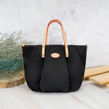 抓皺南瓜包手提斜背兩用包2959(黑色)