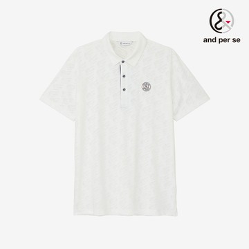 【and per se】男款白色彈性透氣吸汗速乾男POLO衫 DGX29626