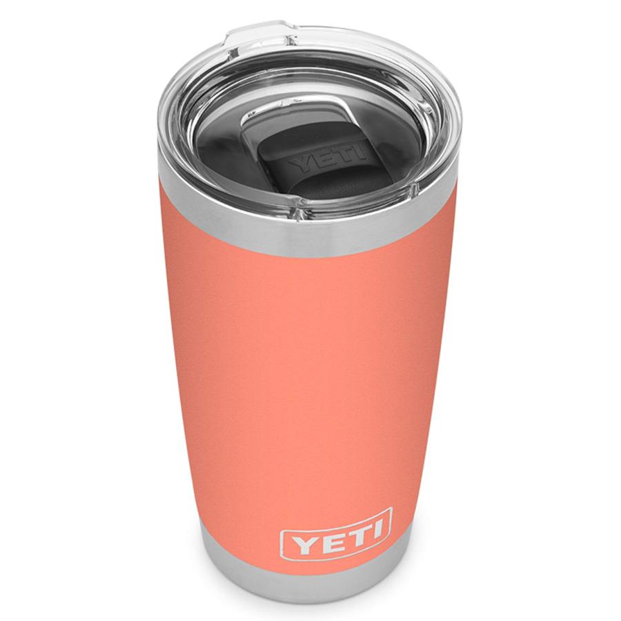 YETI Rambler 20オンス タンブラー マグスライダー蓋付き 真空断熱 ステンレス製、コーラル