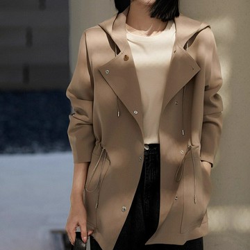 【巴黎精品】現貨+預購 頂級法式風衣外套長版大衣外套寬鬆大碼百搭休閒女裝-休閒女裝女外套2色a1LL49