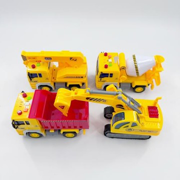 挖掘機攪拌車文藝車玩兒童慣性聲光塑膠益智吊機工程車玩具套裝