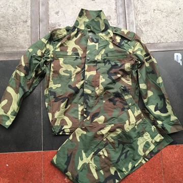 老式庫存87夏作訓服夏季薄款夾克式套裝平紋耐磨工作服