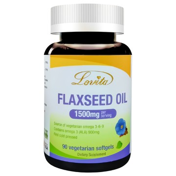 Lovita 亞麻仁油 素食軟膠囊 每份1500毫克  90顆  88.65g  1罐