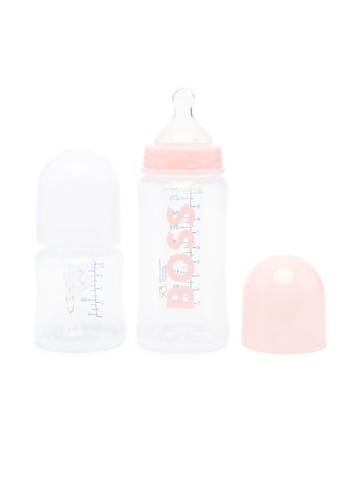 BOSS Kidswear - logo-print bottle set - kids - Polypropylene/Silicone - One Size - Neutrals