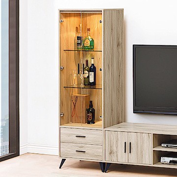 Boden-諾特斯2尺展示櫃/置物收納櫃-60x40x180cm