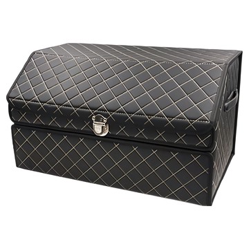 Ace Speed 雙層皮革後車廂收納箱  59.5 x 35.5 x 33.5cm  黑金