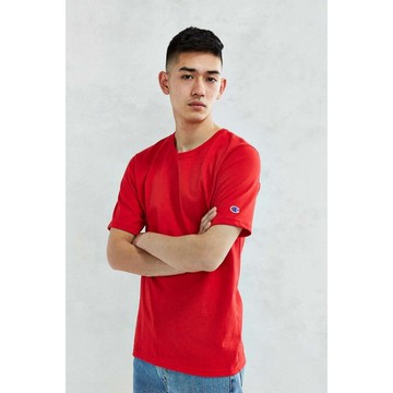 美國百分百【Champion】冠軍 T恤 短袖 T-shirt logo 素T 高磅數 紅色 S-XL號 I203