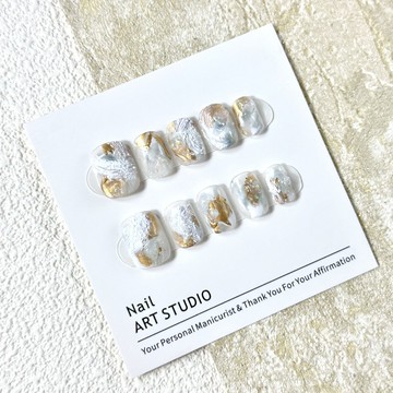 😍加一出品😍【流光夢境】冷淡風輕奢感個性小衆ins純手工穿戴甲可拆卸純手工穿戴甲 ZMJQ