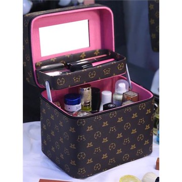 大牌雙層化妝包大容量手提便攜男女護膚品收納包盒高級感簡約箱硬