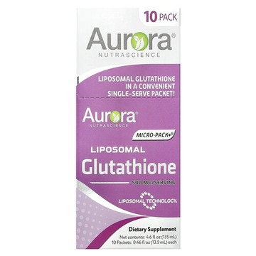 Aurora Nutrascience, Micro-Pack+®，脂質體谷胱甘肽，10 包，每包 0.46 液量盎司（13.5 毫升）