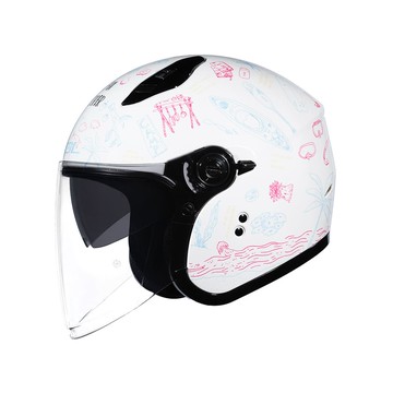 【專為小頭圍設計】SOL SO-12 夏令營 白粉  3/4罩安全帽