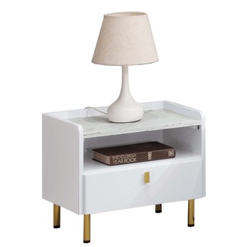 文創集 溫荷克輕奢白1.7尺單抽床頭櫃-50x40x46cm免組