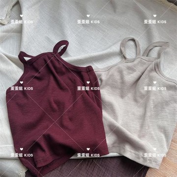 【3折清倉】兒童極簡坑條背心男女童寶寶吊帶衫