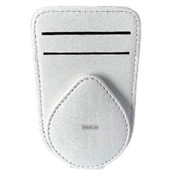 URBAN CAR 磁吸皮革遮陽板眼鏡夾  白色  1個