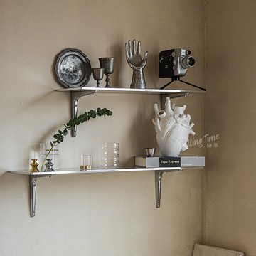 ROLLING TIME 復古鋁一字隔板 原創擱板墻壁置物書畫架