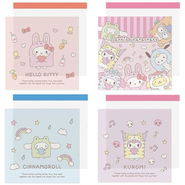 小禮堂 Sanrio 三麗鷗 迷你便條本 100枚入 (動物裝扮款) Kitty 大集合 酷洛米 大耳狗