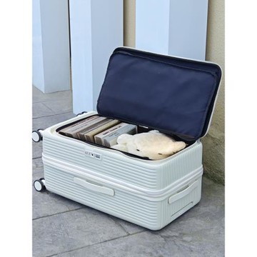 側開口一體式深倉大容量可擴展行李箱加厚拉鏈拉桿箱旅行皮箱男女