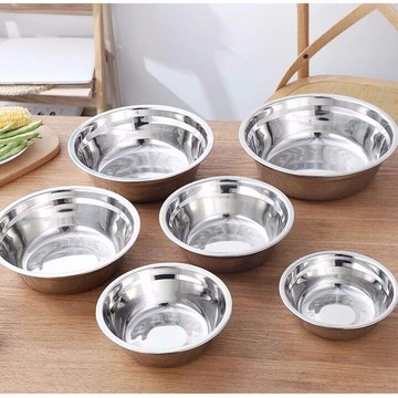 不銹鋼湯盆 廚房家用加厚碗盆 食堂多用盆