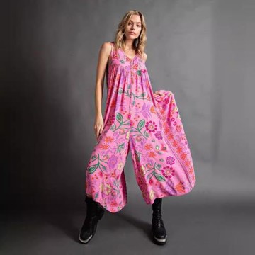 2024夏季新款歐美外貿女裝亞馬遜獨立站復古印花寬松無袖連衣褲