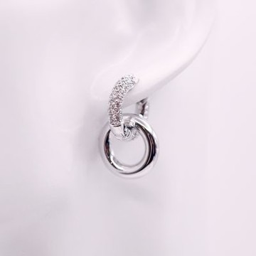 SWAROVSKI 施華洛世奇 Dextera 大圈耳環 鍍白金色