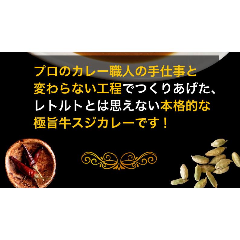 極旨牛すじカレー 4食 九州産黒毛和牛 A等級牛すじ使用 本格カレールー 自然素材 独自ブレンド 湯煎 簡単調理 時短 メール便送料無料