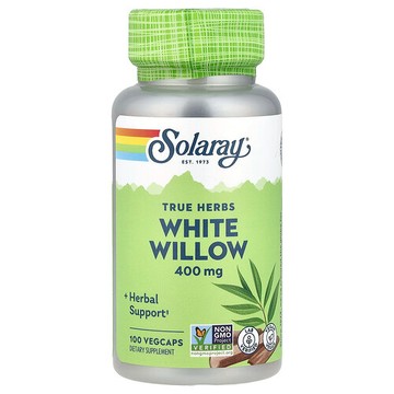 Solaray, 真實草本，白柳，400 毫克，100 粒素食膠囊