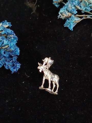 vintage jewelry 英國古董 純銀 糜鹿小掛件 項鍊