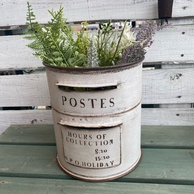 ブリキ ポストサークルs ホワイト Un1469 穴あきプランター 通販 Lineポイント最大0 5 Get Lineショッピング