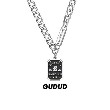 官方正品肖戰同款幸運銘牌古巴項鏈男潮高級感百搭NK毛衣鏈送男友