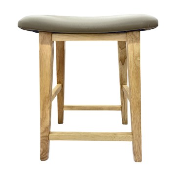 ROOMNHOME 西力特方形原木腳皮革椅凳 韓國原創設計 免組裝  棕色  1個