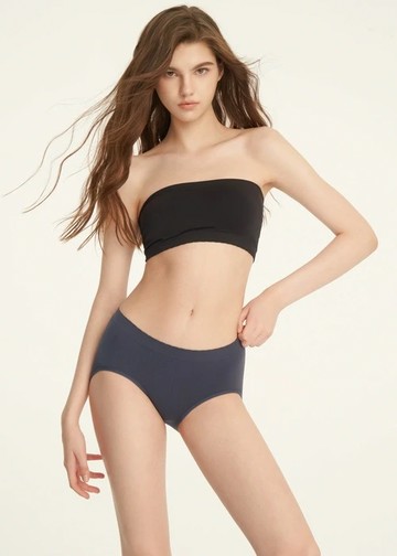 無縫抗菌系列．高腰三角無縫內褲(墨水藍)