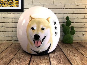 手繪瘋 客製化 狗狗 貓貓 安全帽 彩繪 紀念 禮物 生日 情人節