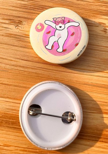 Wirefoxterrier 剛毛獵狐梗 胸章 甜甜圈