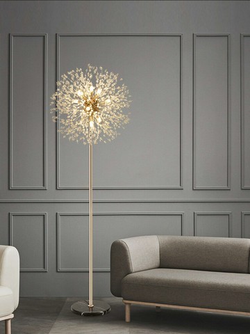 【免運/可開票】台灣公司 落地燈 立燈 床頭燈 led立燈 居家落地燈 客廳落地燈 臥室落地燈 網紅落地燈客廳臥室床頭燈墻角藝術北歐蒲公英大理石輕奢水晶燈飾
