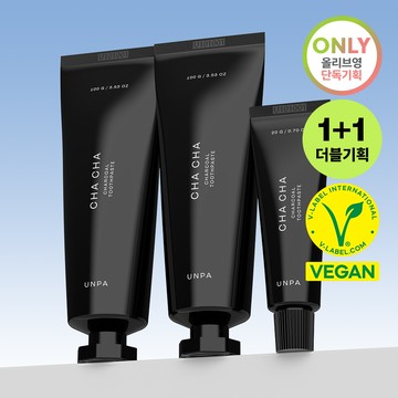 Unpa Cha Cha Charcoal Toothpaste 100g 1+1 Set (+20g Mini Toothpaste)