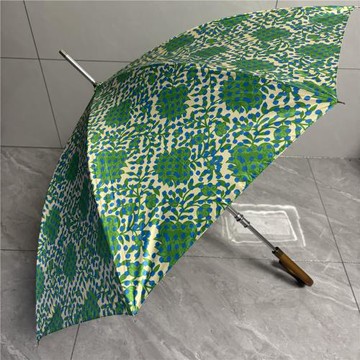 日系長桿鋼骨UPF 50十防曬太陽紫外線臺風傘晴雨兩用木手柄黑膠傘