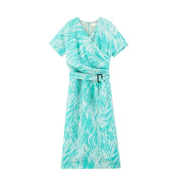 C JEAN 提花腰帶中長裙