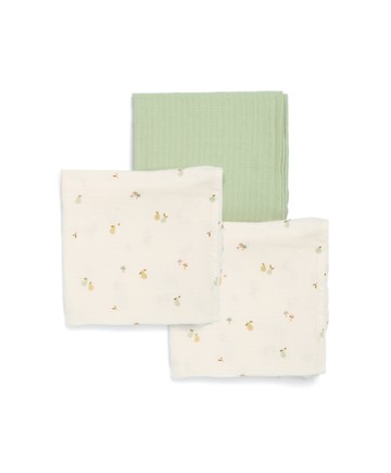 Muslin紗布巾3入-綠野青梨
