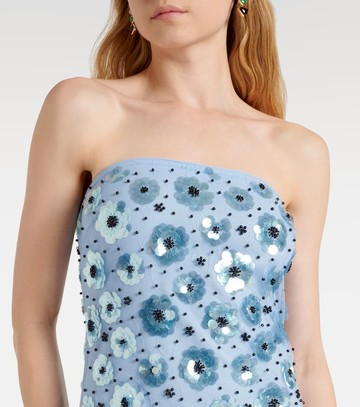 Rotate Floral embellished strapless gown