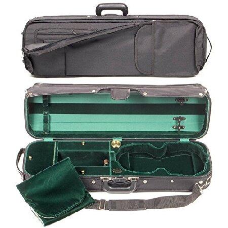 Bobelock Hill Style Semi-French Fitted Black Green Violin Case