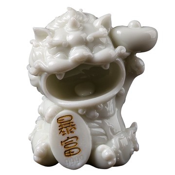 預售貔貅玉石辦公室桌面小獅子擺件創意汽車內裝飾品國潮開業禮物